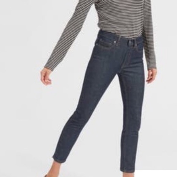 Everlane Mid-Rise Dark Wash Skinny Ankle Jeans - Picture 1 of 9